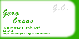 gero orsos business card