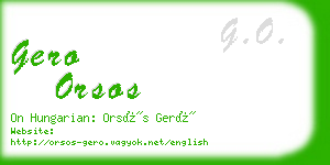 gero orsos business card